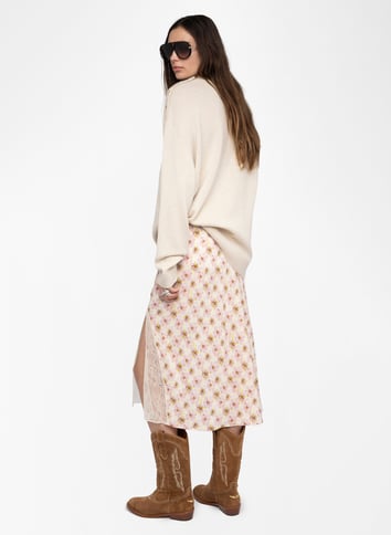 Jupe midi fluide imprimée ZADIG&VOLTAIRE Jaune